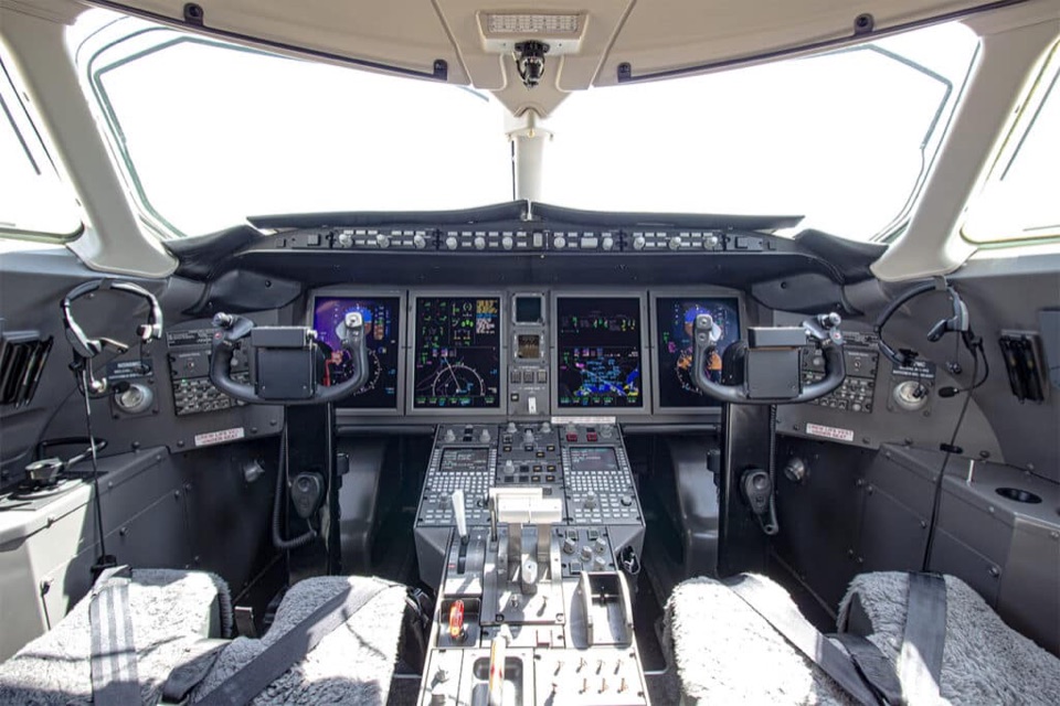 View from a private jet cockpit
